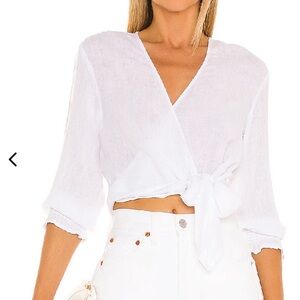 Rails White Wrap Front Blouse
